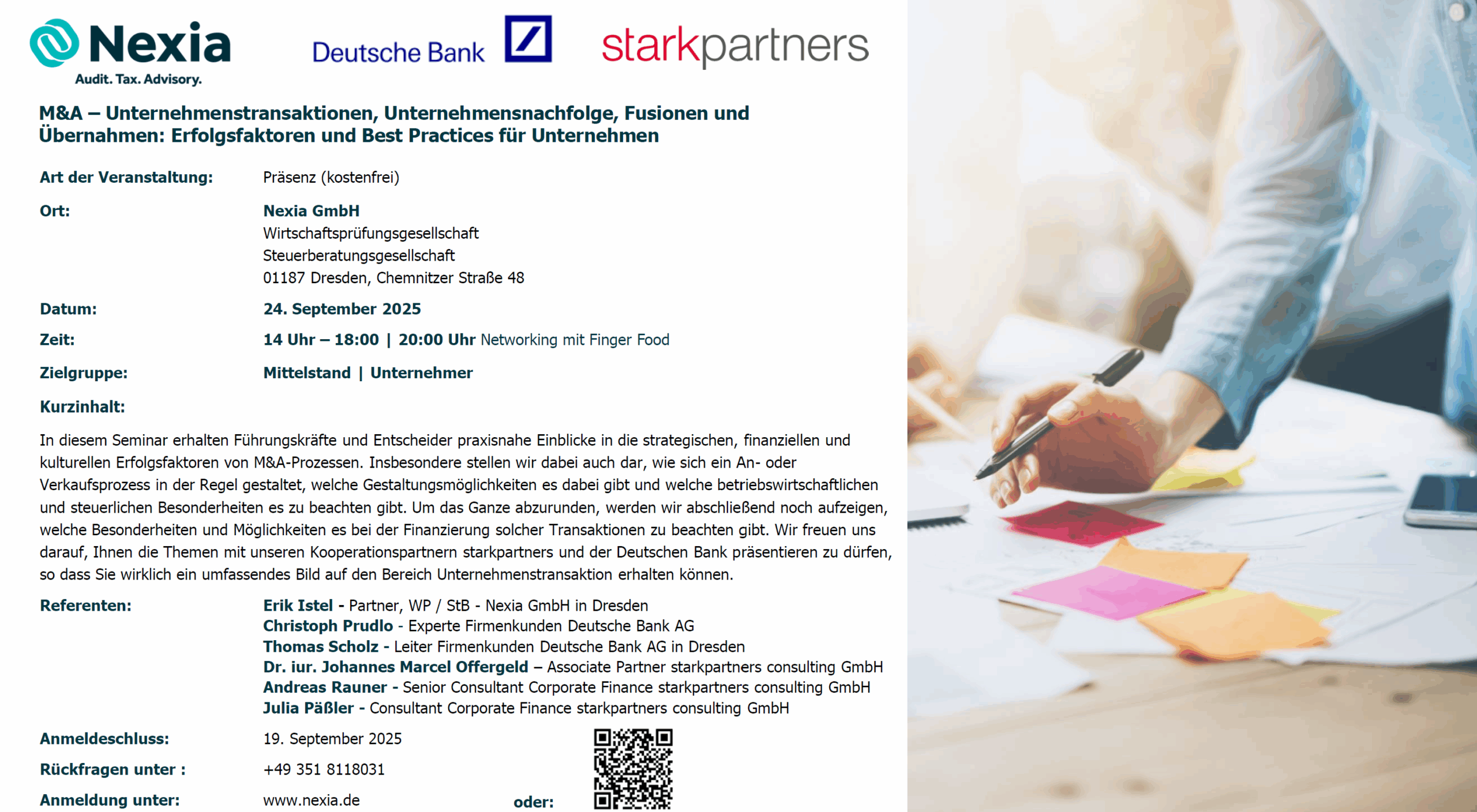 starkpartners nexia deutsche bank unternehmensübernahmen erfolgsfaktoren